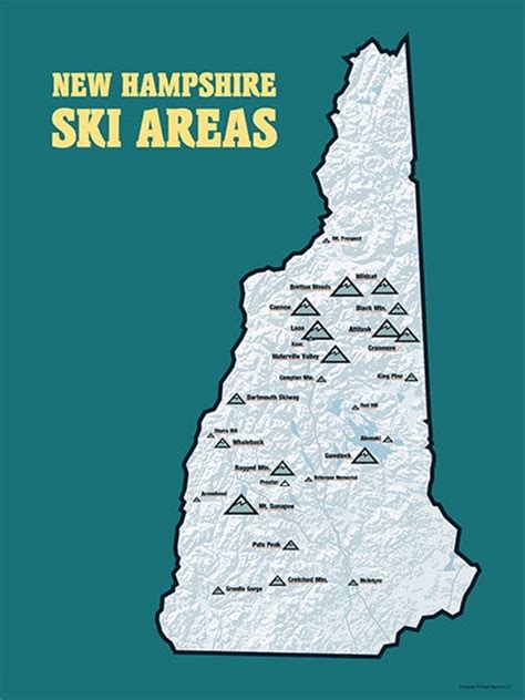 MAP New Hampshire Ski Resorts Map